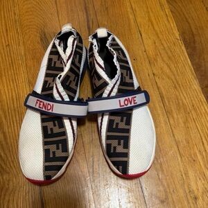 Fendi Women White and Brown Shoes